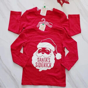 Carter's Lot of Two Tee Shirt Holiday Santa Red Size 2 T Kids